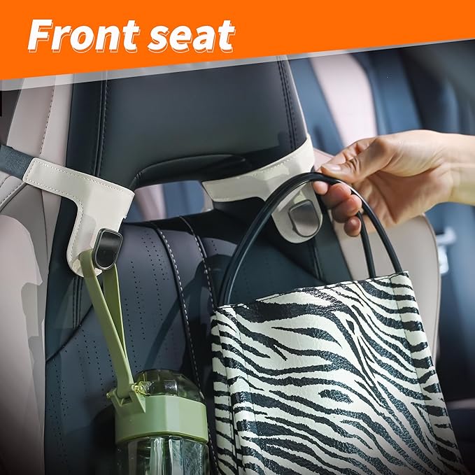 JEYODA Car Hooks for Sport Seats,Car Hooks for Purses and Bags,Car Seat Back Organizer,Car Rear Row Hook,Universal Hidden Multifunctional Headrest Hooks for Car,Home (Black)