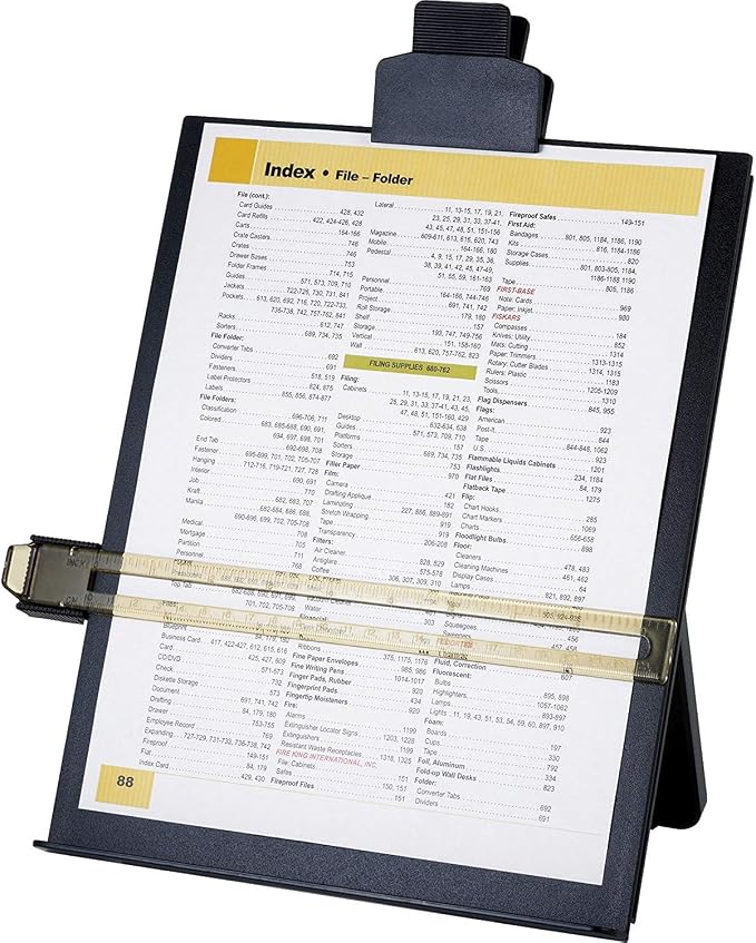 Business Source Easel Document Holders, Adjustable, 10-3/8 x 2-1/4 x 12-1/2 Inches, Black (BSN38952)
