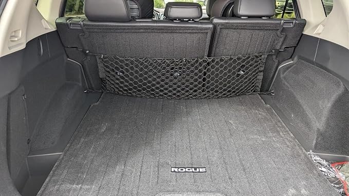Rear Trunk Organizer Cargo Net for Nissan Rogue 2021-2026 – Envelope Style Cargo Net for SUV – Premium Mesh Elastic Car Trunk Organizer Vehicle Carrier Storage – Compatible with Rogue