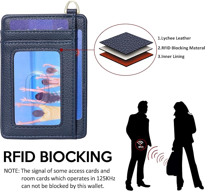 Badiya Credit Card Holder Slim Minimalist Wallet, Front Pocket Purse RFID Blocking Wallet Compact Card Case with ID Window for Women & Men