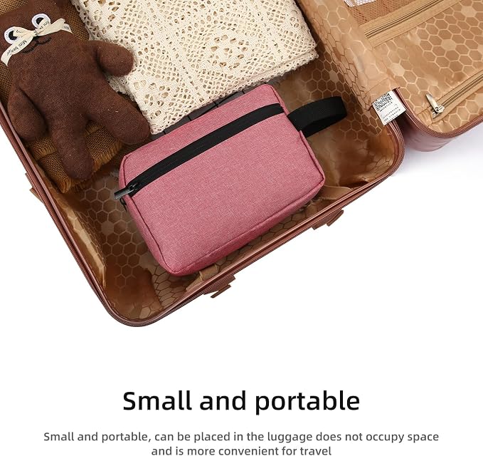 Icramsy Travel Toiletry bag Toiletry bag for women men Hanging Cosmetic bag Travel accessories for Women Men (Dusky pink)