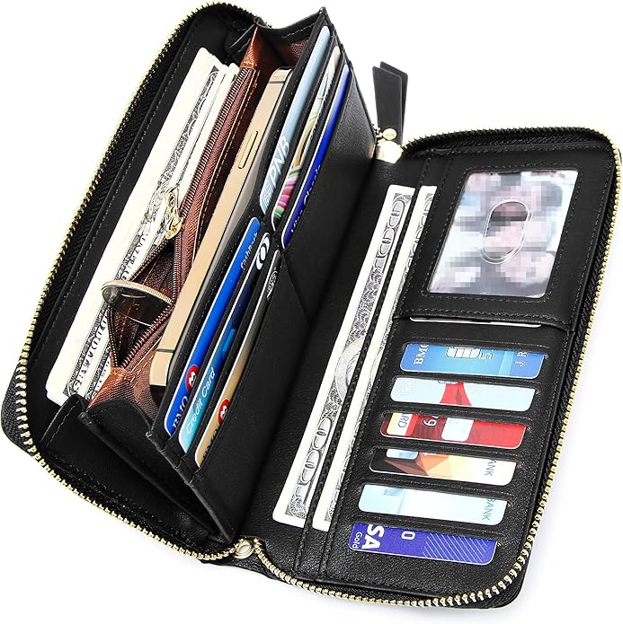 GEEAD Custom Design Wristlet Wallets for Women PU Leather RFID Blocking Wallet