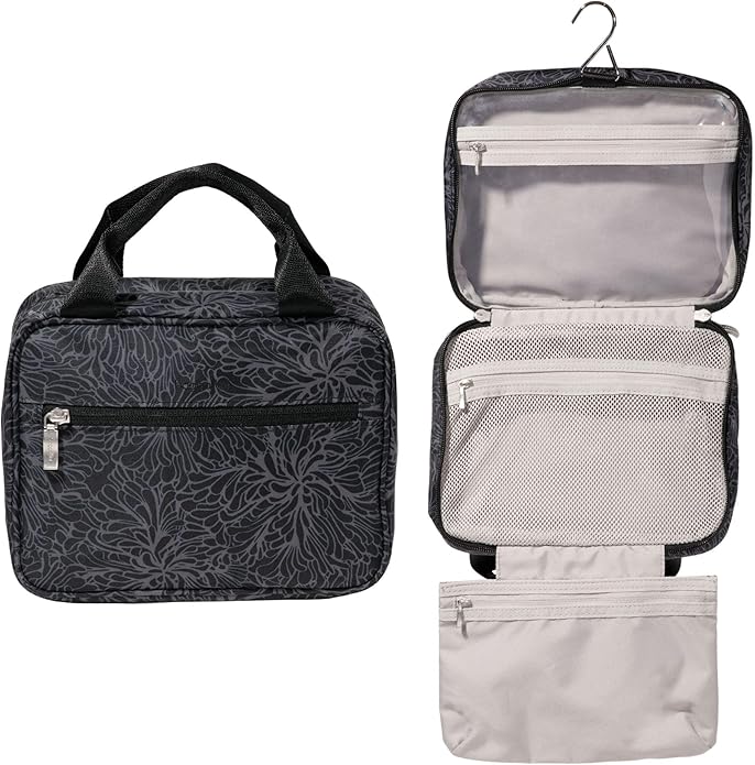 Baggallini Hanging Travel Toiletry Kit - Lightweight 6x10 Inch Makeup Bag