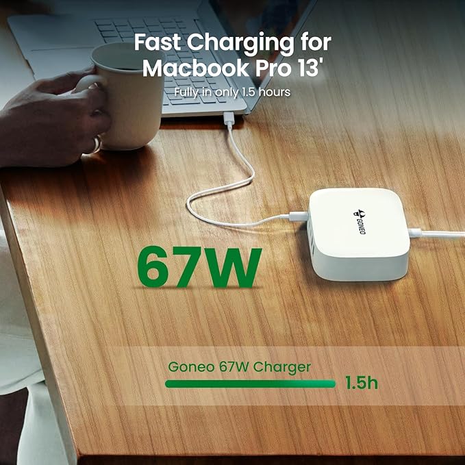 USB C Fast Charging Hub (67W), 5 Port Charger for Multiple Devices, USB Hub Charger Station, Wall Charger Power Strip Adapter Plug for iPad iPhone Galaxy, 5FT Cord, Ideal for Travel Office Desktop