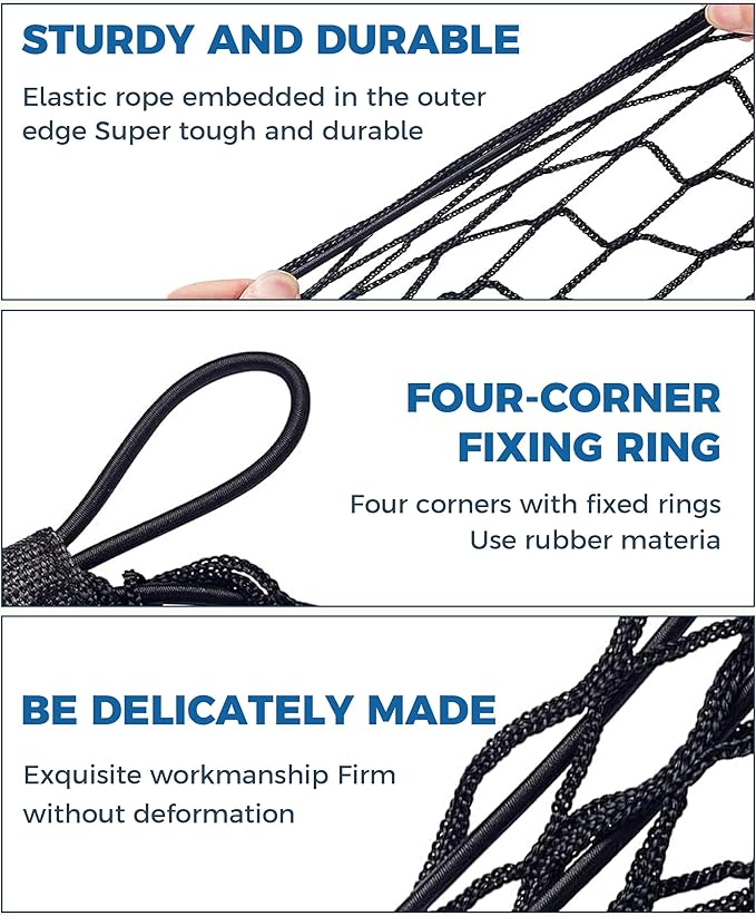 Cargo Net,Cargo Net for SUV,Truck Bed Organizer,Car Accessories Automotive Cargo Nets,3 Pocket Truck Bed Cargo Net,Truck Net Truck Storage,Mesh Storage Net for SUV, Car, Pickup Truck Bed, Etc
