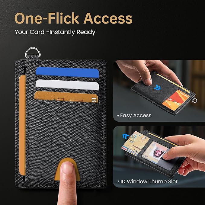 Mayski Slim Wallet, Credit Card Holder for Women, Minimalist Front Pocket RFID Blocking Card Cases, Small Wallet Women Men(Cross Black)