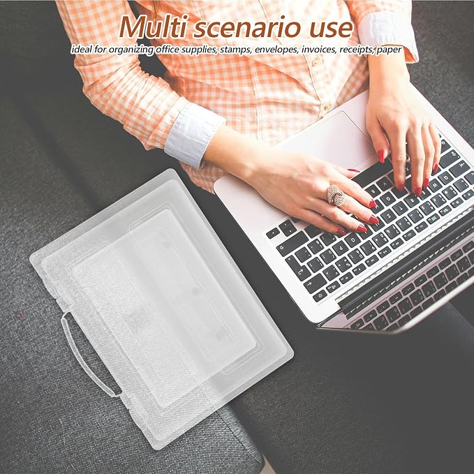 3pcs Plastic File Storage Box Set with Lids, A4 A5 Document Organizer, Stackable Desktop Photo and Office File Holder for Home and School