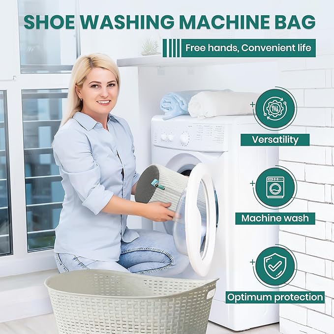 2 Pack Heavy Duty Shoe Wash Bags, 440g Reusable Sneaker Laundry Bags with Durable Zipper for Sneakers, Slippers & Boots – New2026