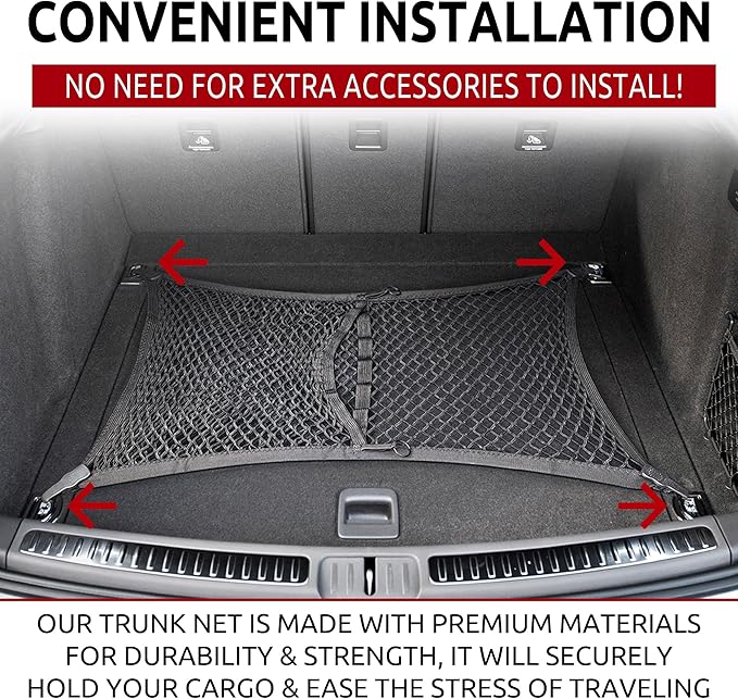 Floor Style Automotive Elastic Trunk Mesh Cargo Net for Porsche Macan 2015-2025 - Premium Trunk Organizers and Storage - Luggage Net for SUV