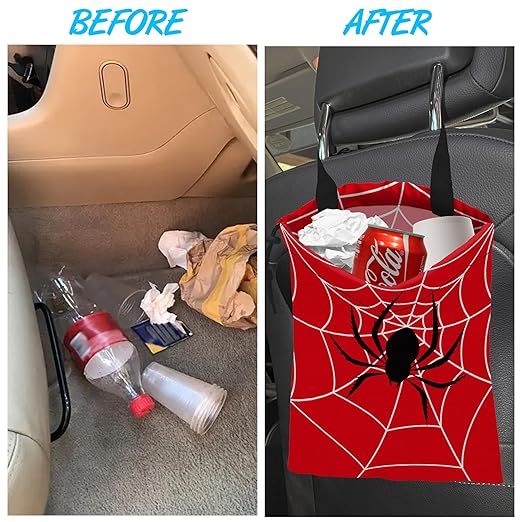 Car Garbage Bag Hanging Car Trash Can for Back Seat with Drawstring