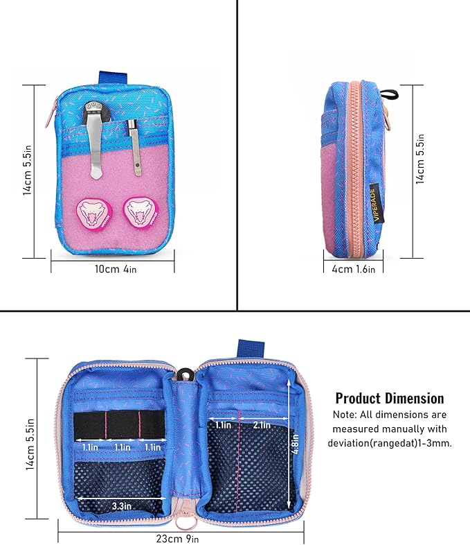 VIPERADE VE26 EDC Pouch Organizer with 11 Compartments, Small Tool Pouch with DIY Patches Area, EDC Pocket Organizer for Mutitools