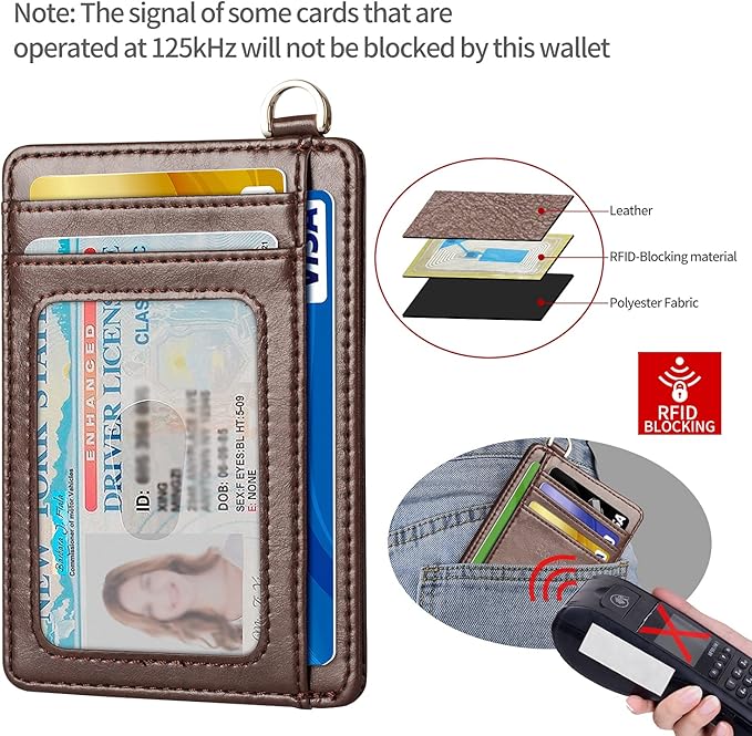 EcoVision Slim Minimalist Front Pocket Wallet, RFID Blocking Credit Card Holder Wallet with Detachable D-Shackle for Men Women