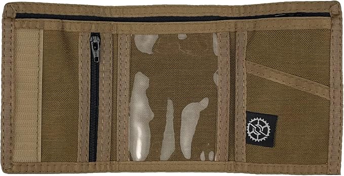 Sprocket Nylon Trifold Wallet with Coin Pocket & ID Window (Coyote Brown)
