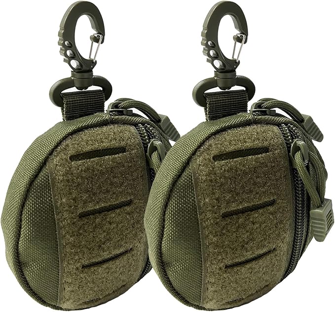 1000D Laser Cut Molle Pouch EDC Pouch Tactical Round Zipper Bag Case Coin Pouches Coin Purse Keychain Little Change Wallet Wireless Headset Pack Gadget Bag