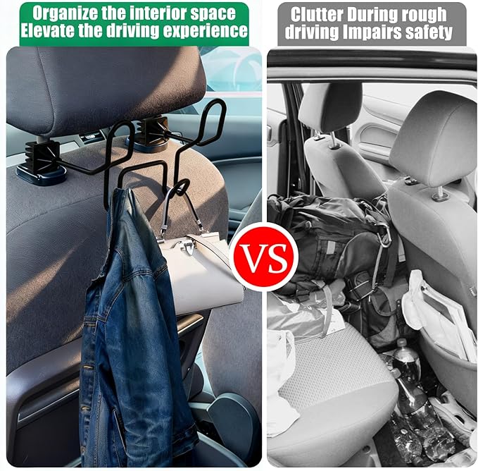 Hard Hat Holder for Truck Seat (1-Pack) - Heavy Duty Car Seat Hook Organizer for Construction, Safety Vest & Caps | Fits Trucks/SUVs/Cars
