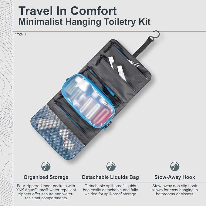 COCOON - Premium - Minimalist Hanging Toiletry Kit - Blue
