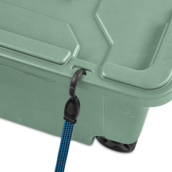 40 Gallon Plastic Storage Box, Wheeled Industrial Tote, Pack of 2