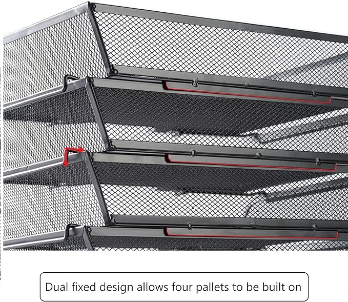 4 Tier Mesh Stackable File Trays Letter Trays,Office Paper Organizer for Desk,File Organizers and Storage,Black