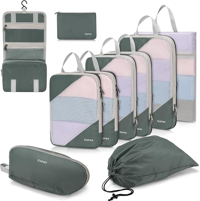 Compression Packing Cubes, Gonex Extensible Storage Mesh Bags Organizers