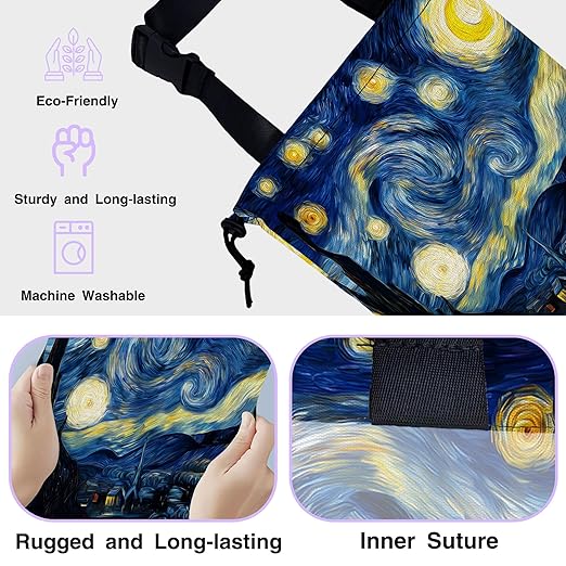 Car Trash Bag Hanging Starry Night Car Trash Can for Back Seat Waterproof Car Garbage Can with Adjustable Straps and Drawstring for Car Accessories Vehicle Travelling Camping