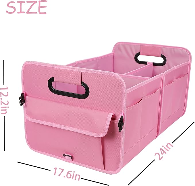 AOKJOY Car Trunk Organizer - Collapsible Multi Compartment Storage with Adjustable Straps for SUV