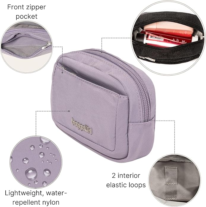Baggallini Women's Pocket Cosmetic - Lightweight Bag - Travel Essentials Makeup Organizer Mini