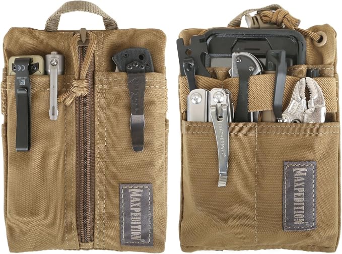 MAXPEDITION Platy Pocket Organizer, Durable EDC Tool Pouch for Men, Neck Wallet with Paracord Lanyard, Holds Flashlight, Multitool, Pen, Notebook