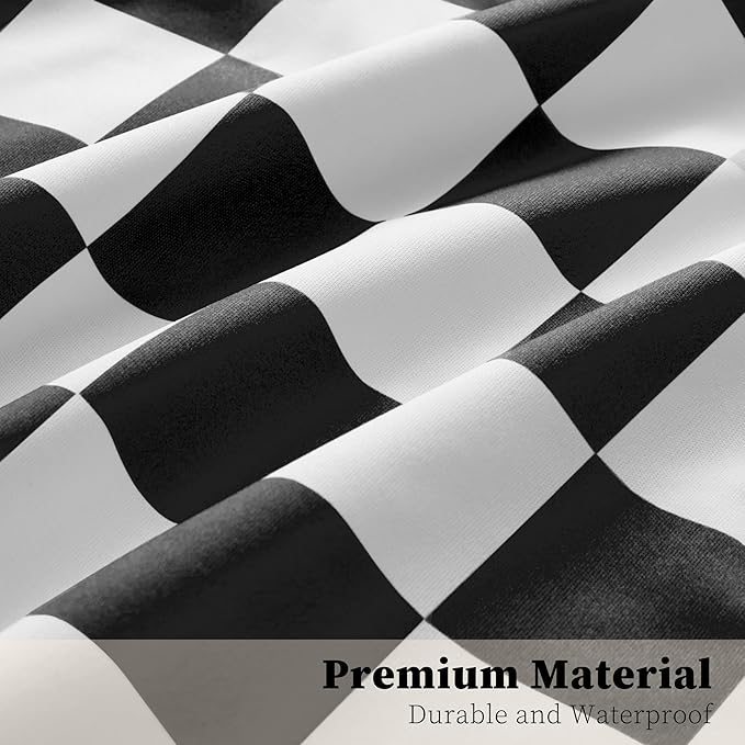 Ohocut Checkered 2 Pcs Large Travel Laundry Bags for Dirty Clothes, Aesthetic Trendy Waterproof Washable Laundry Bag with Handle for Travel, Gym, Swimming Pool Black and White