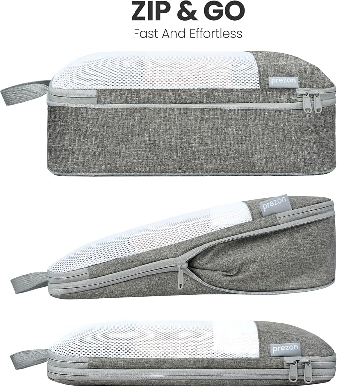Compression Packing Cubes for Travel, Lightweight Vacation Travel Essentials, Travel Accessories for Suitcase Organizer Bags Set, Durable Luggage Organizer