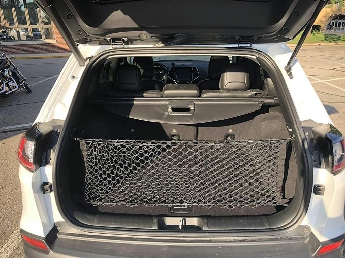 Trunk Organizer Cargo Net for Jeep Cherokee 2019-2023 – Envelope Style Cargo Net for SUV – Premium Mesh Car Trunk Organizer Vehicle Carrier Storage – Compatible with Cherokee