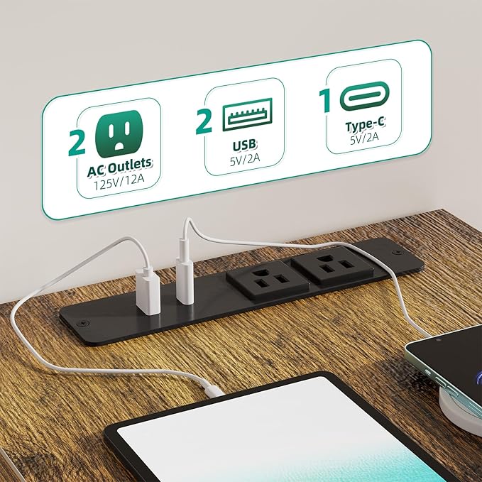 Simple Trending Dual Monitor Stand Riser with 2 USB Charging Ports, Desk Organizer With Drawer and 2 Pen Holders, Shelf for Top of Desk, iMac
