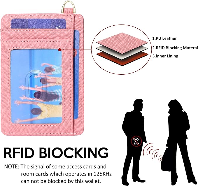 Badiya Credit Card Holder Slim Minimalist Wallet, Front Pocket Purse RFID Blocking Wallet Compact Card Case with ID Window for Women & Men