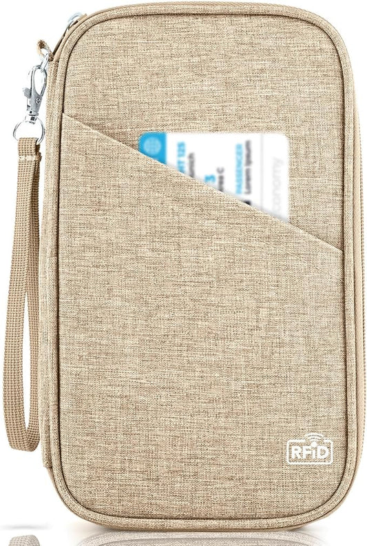 Passport Holder Family, Women Rfid Blocking Passport Wallet, Travel Essentials Premium Wallets, Waterproof Passport Holders Bag for Men Traveling, Travel Document Organizer Credit Cards Case