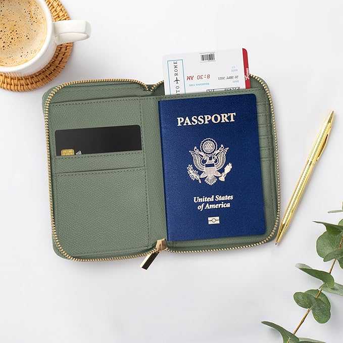 Beautiful Passport Holder for Travel with Wristlet Strap - All-in-One Wallet for Women with Card Slots and Tassel Keychain - Perfect RFID Blocking Case to Keep Your Travel Documents Organized & Safe