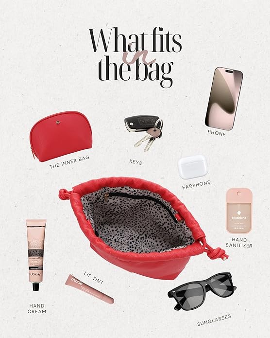 Mali+Lili Lola Beauty Bag Duo, Makeup Bag Travel Cosmetic Bag Set of 2, Vegan Leather Purse Crossbody Bags for Women and Girls, Cute Makeup Pouch, Travel Pouch, Crossbody Purses for Women | Duo