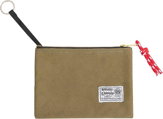 Rough Enough Passport Wallet for Men Women Compact Travel Pouch for Documents ID Essentials with Key Ring Heavy Duty Canvas