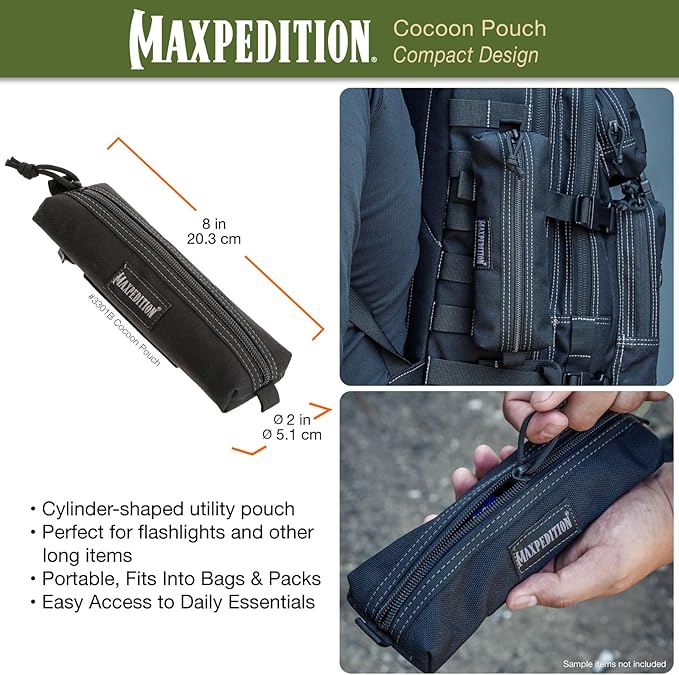 Maxpedition Gear Cocoon Pouch, Black, Medium