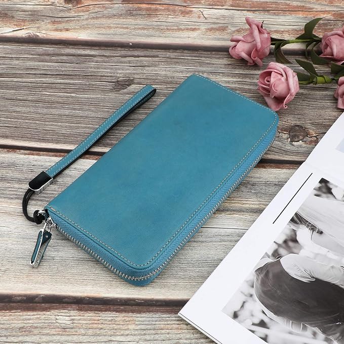 Lavemi Small Compact Women Wallet RFID Blocking Genuine Leather Bifold Purse with ID Windows