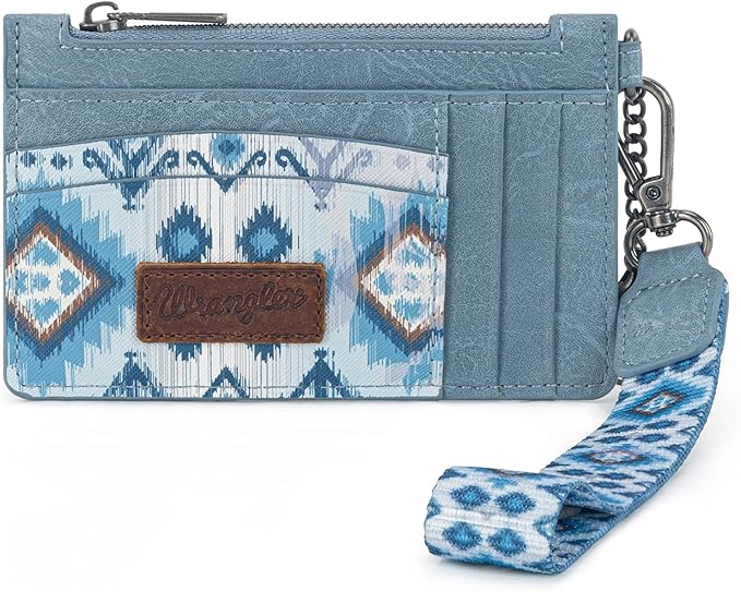 Montana West X Wrangler Aztec Wallet Card Holder Small Wallets Woman Slim Wristlet Keychain Wallet, Card Cases & Money Organizers Ladies Female with Coin Purse