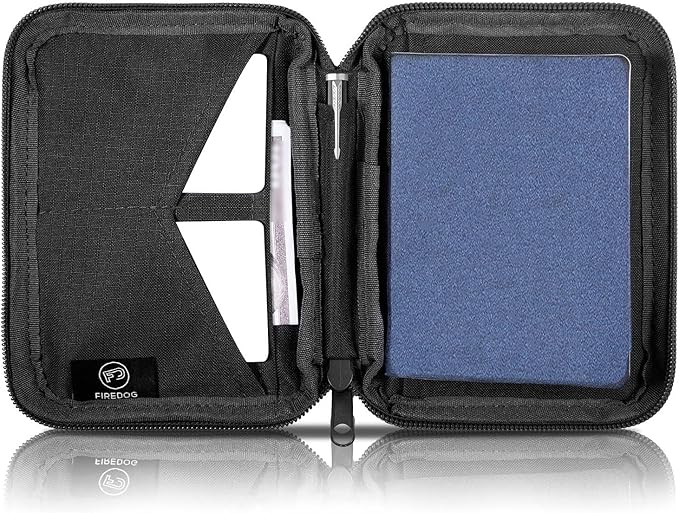 FIREDOG Passport Holder & Travel Wallet with RFID Blocking - Premium Document Organizer Case for Men and Women - Multiple Card Slots, Holds Passports, Cards, Tickets, ID, Cash Holder(Black)