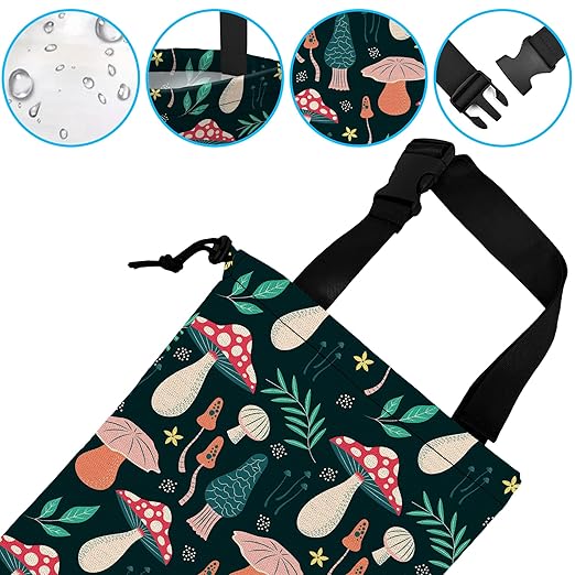 Car Trash Bag Mushroom Car Garbage Bag Hanging Car Trash Can for Back Seat with Drawstring