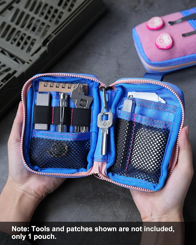 VIPERADE VE26 EDC Pouch Organizer with 11 Compartments, Small Tool Pouch with DIY Patches Area, EDC Pocket Organizer for Mutitools
