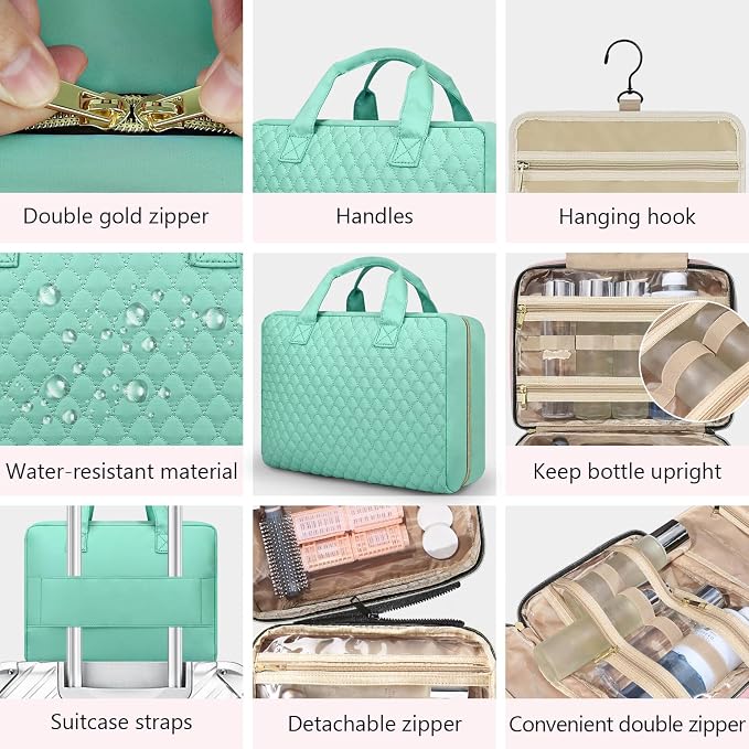 Detachable Travel Toiletry Bag for Women - Large Toiletry Bags for Traveling Women - Hanging Makeup Cosmetic Bag, Organizer for Travel Accessories Cruise Essential - Travel Size Toiletries