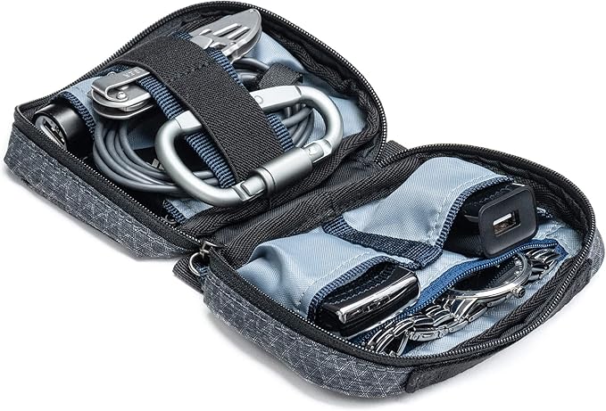 Think Tank Tech Accessory Pouch, Grey, Nylon, 9x9x6.25 inches, 6 Pockets, Zipper Closure