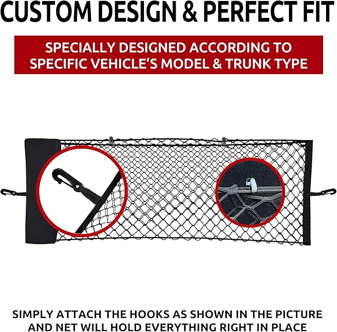 TN TrunkNets Inc Envelope Style Elastic Trunk Mesh Cargo Net Compatible with Chevrolet Blazer 2019-2026 - Premium Trunk Organizer and Storage - Luggage Net for Crossover