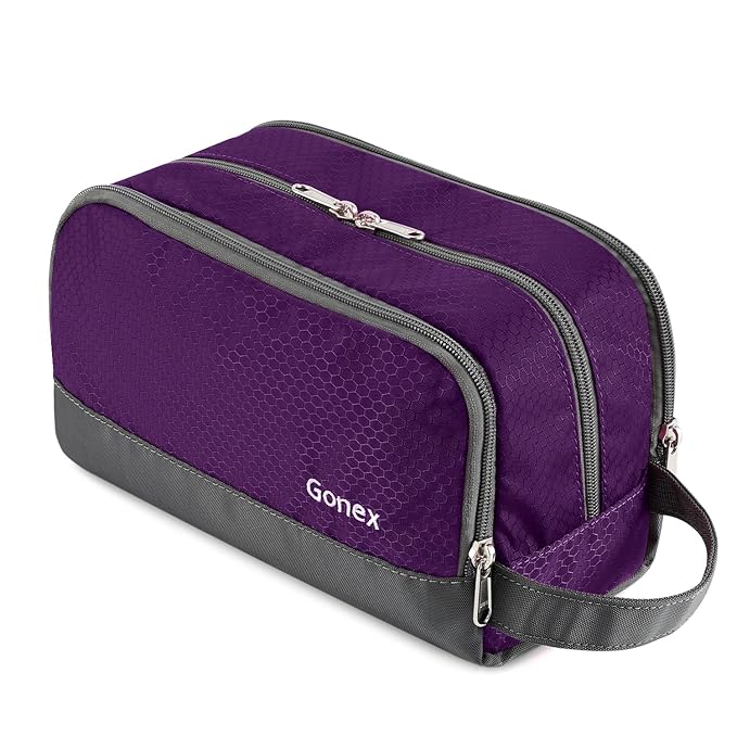 Gonex Travel Toiletry Bag Nylon, Shaving Bag Toiletry Organizer Deep Purple