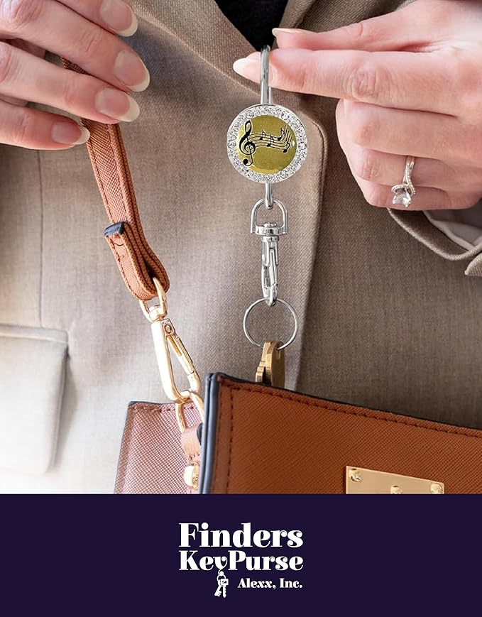 Women’s Bag Charm Key Finder, Car Keychain Hook, Cute Purse Organizer & Tote Bag Accessories, Gifts for Mom - Bling