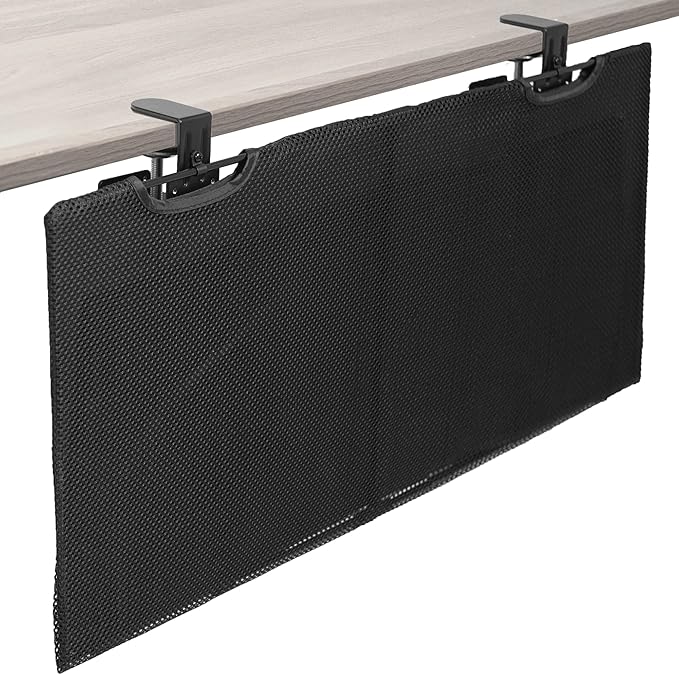 VIVO 30 Inch Clamp-on Privacy and Cable Management Organizer Sleeve, Wire Hider Kit Panel System, Desk Skirt, Black, DESK-SKIRT-30P