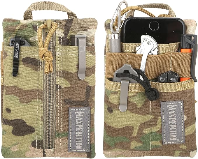 MAXPEDITION Platy Pocket Organizer, Durable EDC Tool Pouch for Men, Neck Wallet with Paracord Lanyard, Holds Flashlight, Multitool, Pen, Notebook
