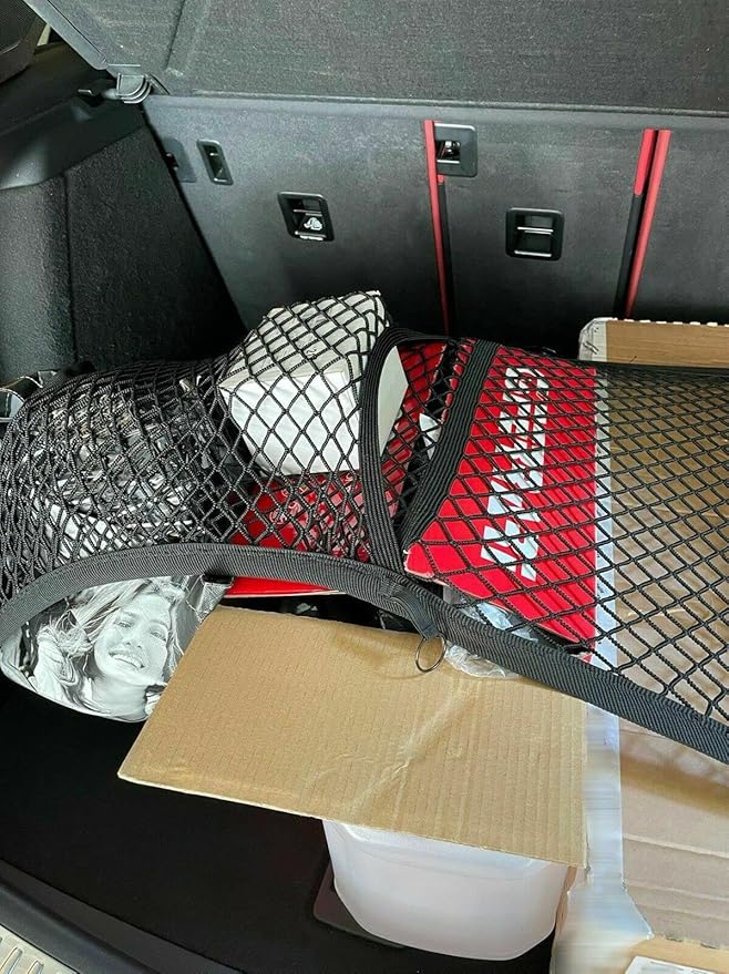 Trunk Organizer Cargo Net for Porsche Macan 2015–2026 – Floor Style Cargo Net for SUV – Premium Mesh Elastic Car Trunk Organizer Vehicle Carrier Storage – Compatible with Macan